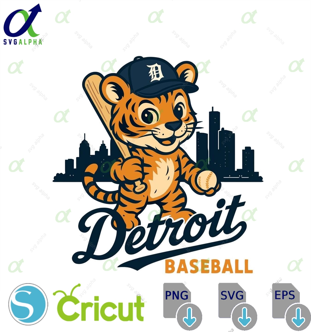 Baby Tiger Nursery Print Midwest Baseball Decor Digital Download